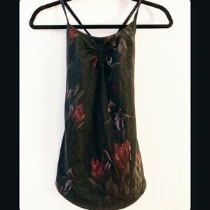 Lulu Lemon Black Floral Tank Top